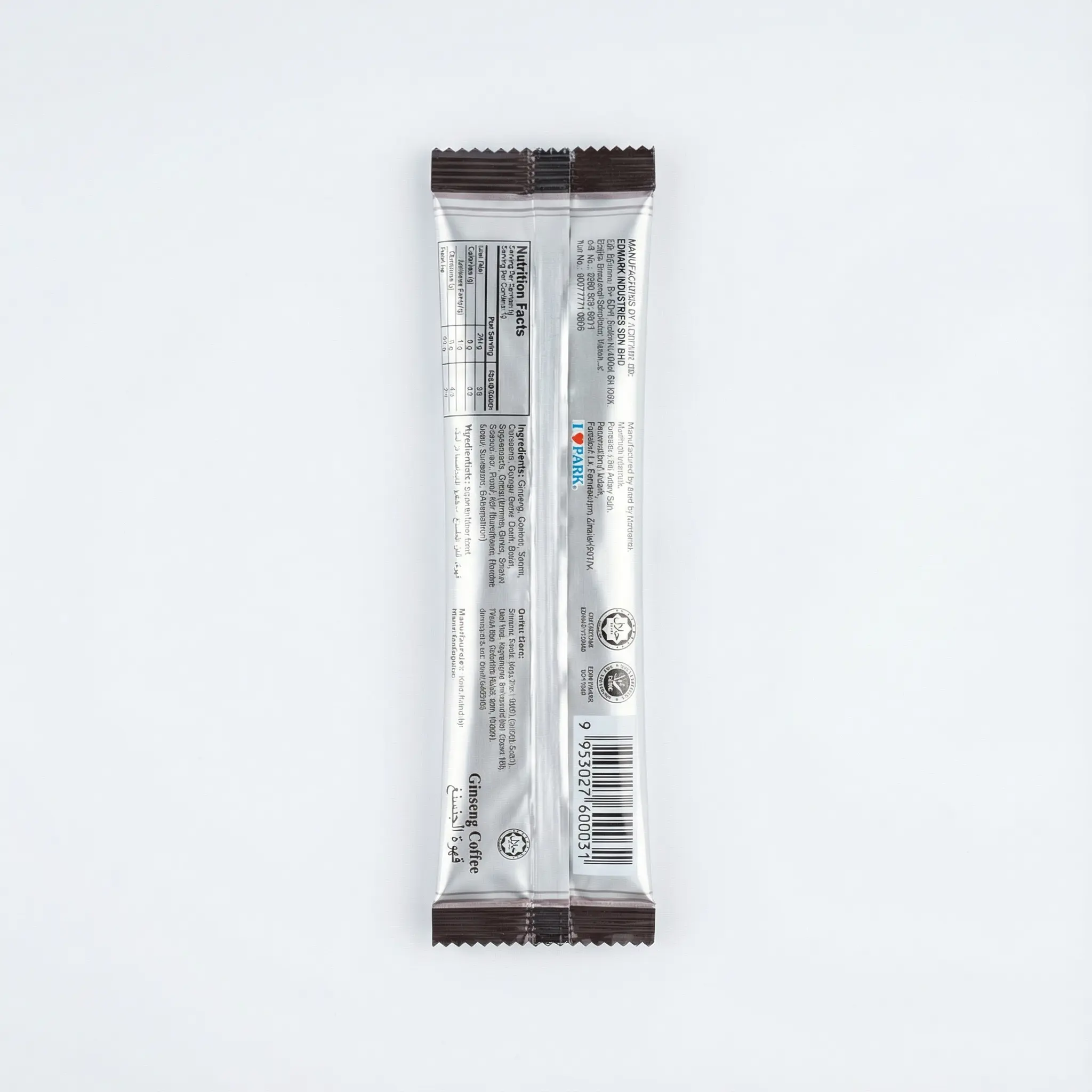 informations nutritionnelles cafe ginseng edmark sachet 18g